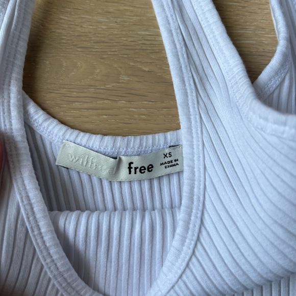 Aritzia Wilfred Free White Ribbed Bodysuit - Picture 3 of 6